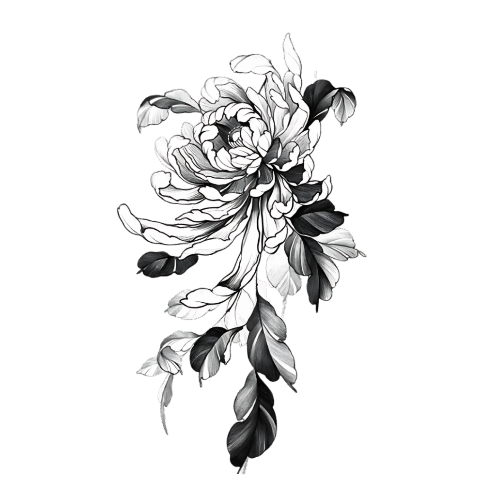 Chrysanthemum flower tattoo design
