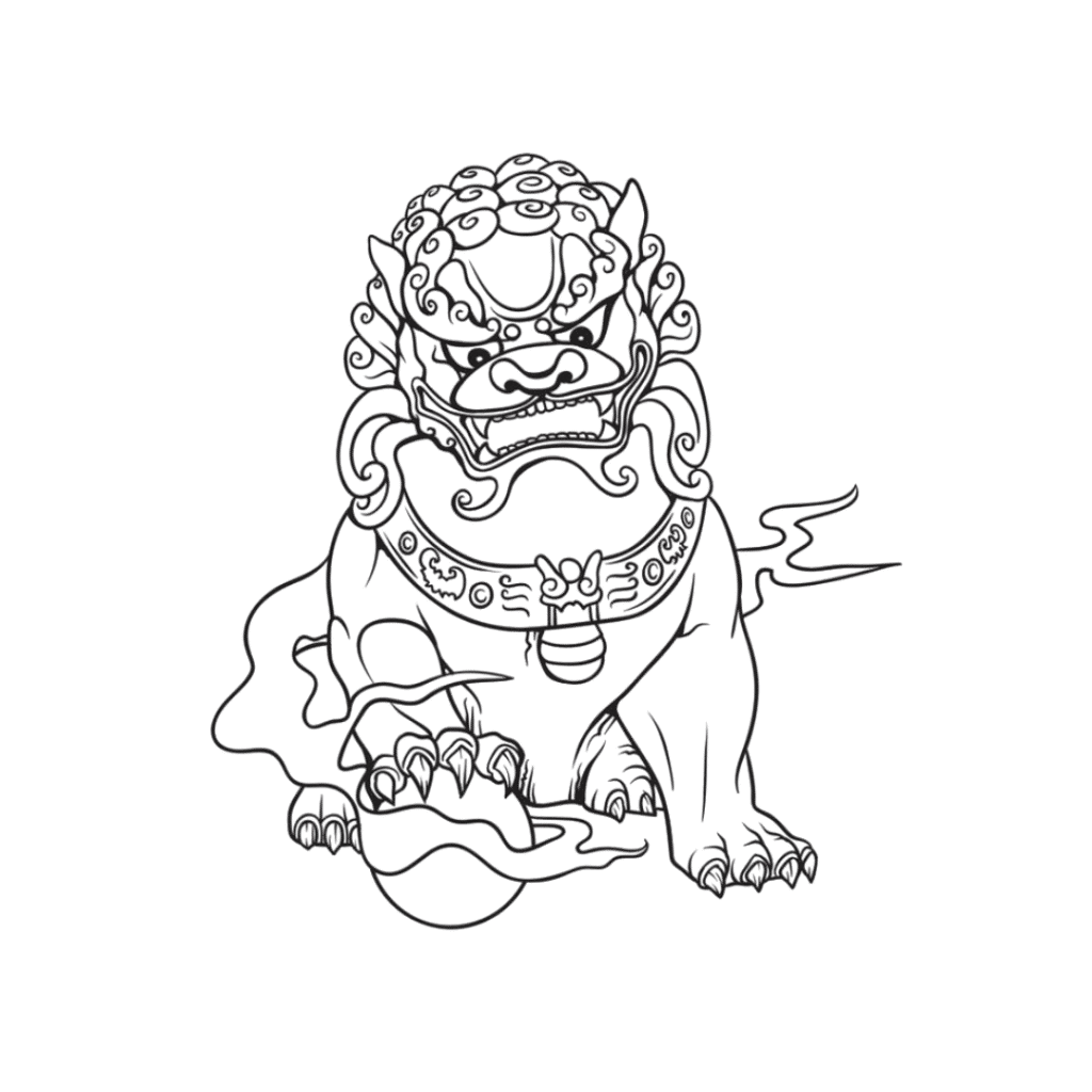 Foo Dog / Lion Dog (Shishi) tattoo design