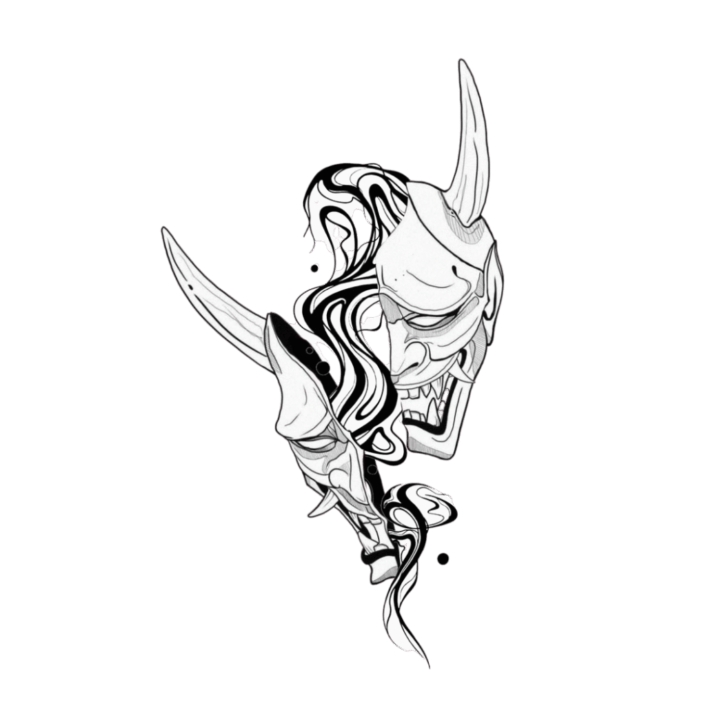 hannya mask tattoo design