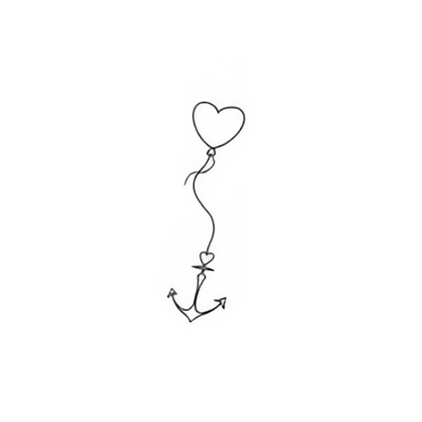 Minimal anchor and heart minimalist tattoo idea