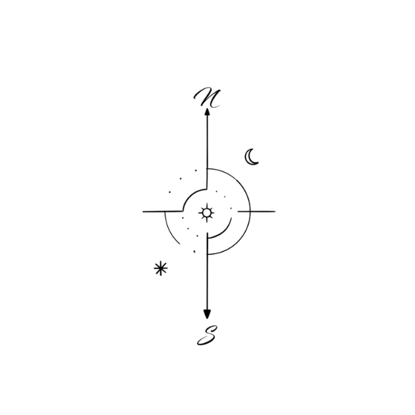 Minimal compass points minimalist tattoo idea