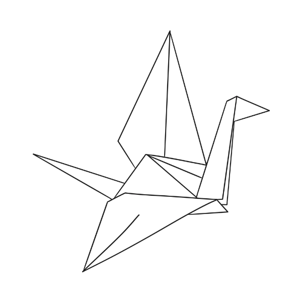 Paper crane minimalist tattoo idea