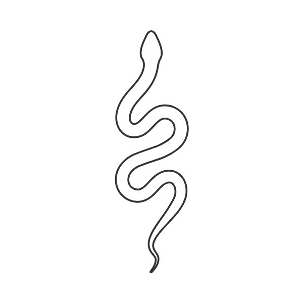 Snake line art minimalist tattoo idea