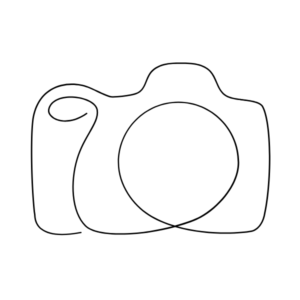 Tiny camera outline minimalist tattoo idea