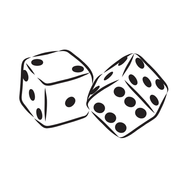 Tiny dice outline minimalist tattoo idea