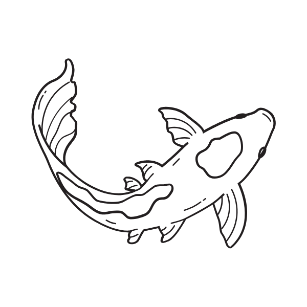 Tiny koi outline minimalist tattoo idea