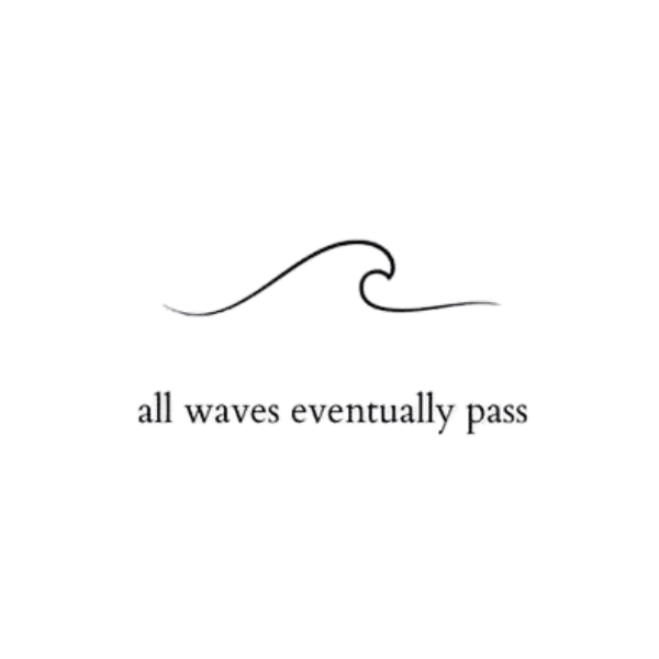Tiny wave text combo minimalist tattoo idea