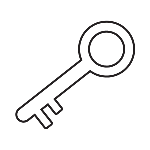 Tiny key outline minimalist tattoo idea