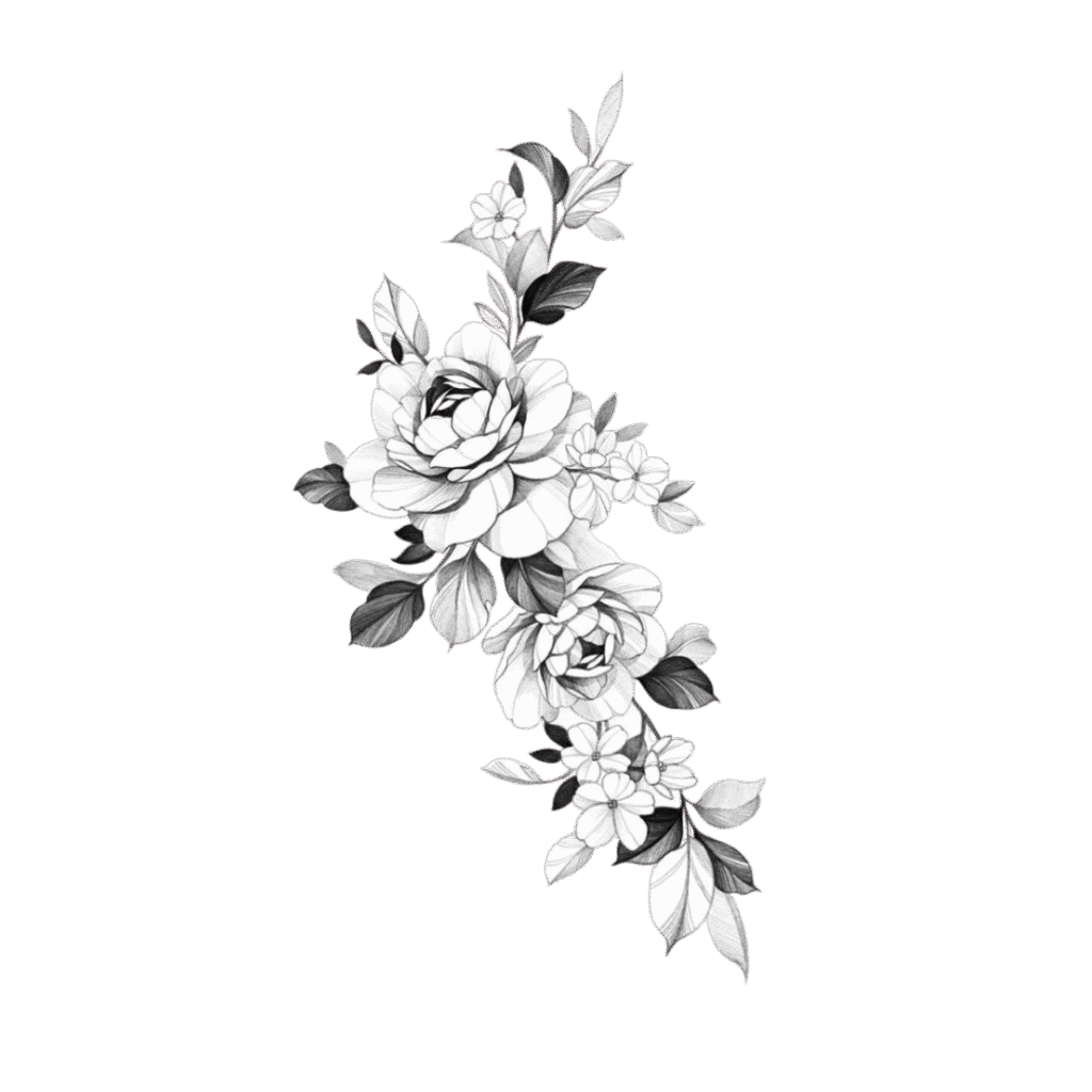 peony flower tattoo design