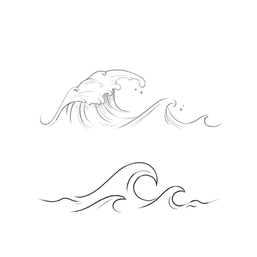 two waves tattoo design