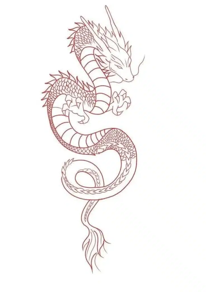 japanese dragon mythology-inspired tattoo design symbolizing power and wisdom